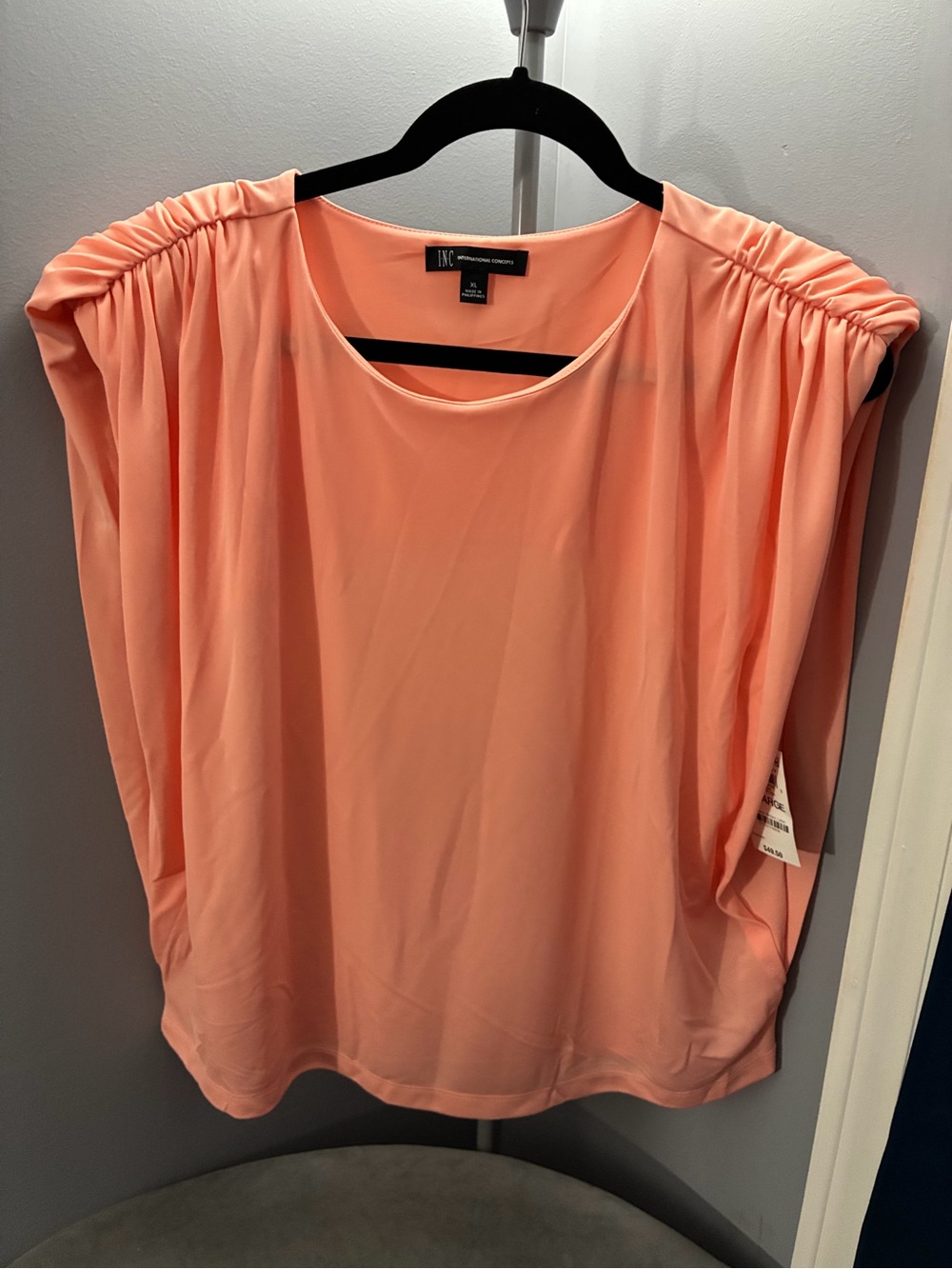 Brand New INC International Concepts Coral Peach Dolman Sleeve Blouse